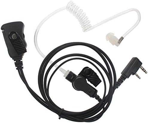 RUKEY 2 Pin Air Covert Acoustic Tube Adjustable Volume Earpiece Headset for Walkie Talkie Kenwood Baofeng Puxing Quansheng Weierwei Wouxun Radio