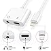 Car for Headphone Adapter to 3.5mm Dual Cable Headset Audio Replacement for iPhone 7/7Plus iPhone 8/8Plus X Earphone Lighting Jack Adaptor Splitter [ Charge & Music] Support iOS 11 System