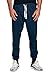 PROGO USA Men's Joggers Sweatpants Basic Fleece Marled Jogger Pant Elastic Waist (Medium, Navy)
