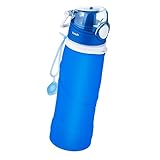 iYonch Silicone Collapsible Sports Water Bottle,750mL/26floz BPA Free FDA approved Reusable Foldable Leakproof Drinking Water Canteen for Camping Hiking Outdoors Running Yoga Gym Traveling