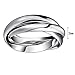 Navifoce Stainless Steel Triple Plain Silver Band Rings Interlocked Rings Three in One (8)