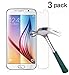 TANTEK [3-Pack Screen Protector for Samsung Galaxy S6,Tempered Glass Film,Ultra Clear,Anti Scratch,Bubble Free,Case Friendly