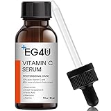 Eg4u Vitamin C Serum - Natural Korean Skin Care - For Wrinkles, Lightening, Acne, Sun Damage, Face and Eyes - Hyaluronic Acid, Ascorbic Acid, Peptide Complex - Anti Aging PRO Product 1OZ