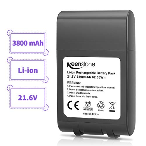 Keenstone® Akku Ersatzakku für Dyson V6. 3800 mAh Dyson V6 Li-Ionen Akku 595 650 770 880 DC58 DC59 DC61 DC62 Animal DC72 DC74 Handheld Serie 21.6V 3800 mAh - Geschenk+ 1pcs Filter