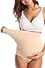 HOFISH Women Maternity Panties Over The Bump Pregnancy Underwear Black Beige Medium