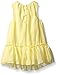 Calvin Klein Big Girls' Chiffon with Jersey Lining Yellow Tunic and Printed Leggings, Yellow, 3T