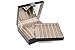 Glenor Co 12 Section Necklace Organizer - Large Mirror - 2 Trays - PU Leather - Black - Jewelry Box - Modern Buckle Closure - Fits Necklace & Bracelet - Jewelry Holder for Women Teens & Girls