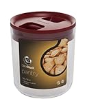 Click Clack Pantry Canister, 1.6-Quart, Red Lid