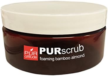 PUR attitude Foaming Bamboo Almond Scrub - (6 oz) Crushed Bamboo and Almond Deep Exfoliant - Removes Dead Skin Cells - Enhanced with Natural Botanicals and Essential Oils to Soothe and Condition Skin