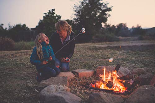 Extendable Rotating Marshmallow Roasting Sticks | Set of 5 Telescoping Forks - Free Bag | Safe, Fun Smores & Hot Dog Stainless Steel Long Camping Skewers | Campfire BBQ Cookware Accessories (Renewed)
