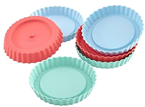 Lurch 83016 Flexi Form Tortelett 6er Set, Silikon, mehrfarbig, 12 x 12 x 2 cm