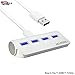 Achoro Premium Quality Computer USB Port Expander – 4 Ports Portable USB Hub - Compatible with MacBook, Windows, iMac, Hard Drive, and PC – High-Speed 3.0 USB HUB (Silver)