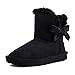 Kali Mini Womens Flat Ribbon Winter Fur Ankle Short Fux Suede Boots
