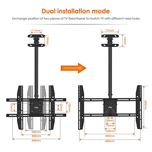 SIMBR Ceiling TV Mount for 2275" TV Adjustable 6 Heights Tilting