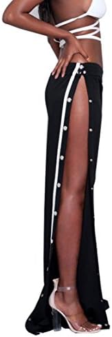 GUOLEZEEV Women High Slit Side Wide Leg Pants with Elastic Waist Track Trousers