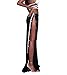 Women High Slit Side Wide Leg Pants with Elastic Waist Track Trousers