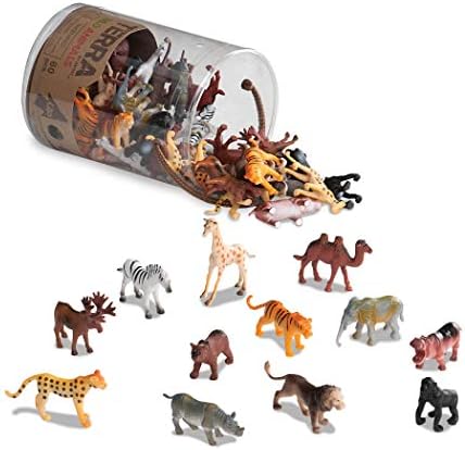 Terra by Battat – Wild Animals – Assorted Miniature Wild Animal Toys & Cake Toppers For Kids 3+ (60 Pc)
