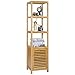 Ollieroo Bamboo Bathroom Shelf 5-Tier Multi-Functional Storage Rack Shelving Unit