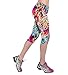 Manstore Women's Printed Active Workout Capri Leggings Fitted Stretch Tights Exercise Active Wear