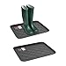 Stalwart All Weather Boot Tray - Small Water Resistant Plastic Utility Shoe Mat for Indoor and Outdoor Use in All Seasons (Set of Two, Dark Grey)