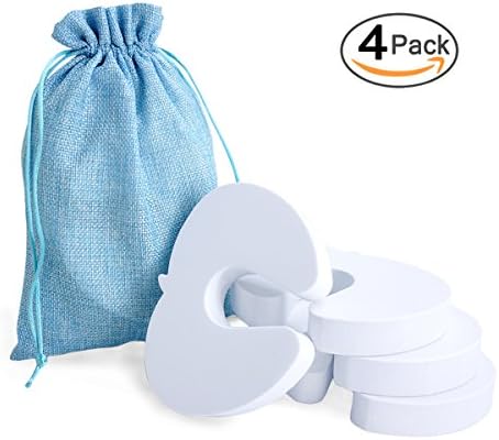 Door Slamming Stopper (4pk) Foam Door Stopper for Toddler/Baby, Finger Pinch Door Guard for Child Safety - To Prevent Door from Slamming, White(Style C)