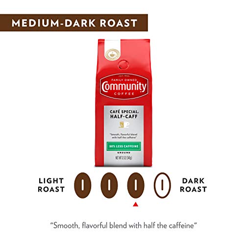 Community Coffee Cafe Special HalfCaff 36 Ounce, Medium Dark Roast