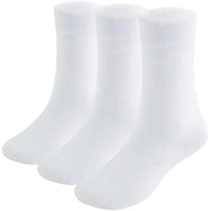 Santgoo Kids Seamless Crew Socks Breathable Cotton Soft School Uniform Dress Athletic Socks for Boys Girls