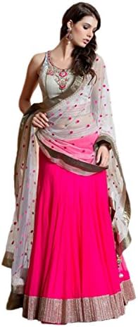 Lavri Women's Faux Georgette Lehenga Choli Dark Pink OS