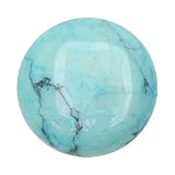 Beadaholique Chinese Turquoise Dyed Howlite Gemstone Round Flat-Back Cabochons 25mm (1)