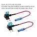 MuHize Mini Add-a-Circuit Fuse Tap 12V - 5 Pack Blade Fuse Holder w/ 15A Mini ATM Fuses, Waterproof & Anti-Rattle Design for Truck RV Marine