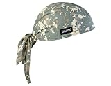 Ergodyne Chill Its 6615 Dew Rag, Lined with Terry Cloth Sweatband, Sweat Wicking, Camo