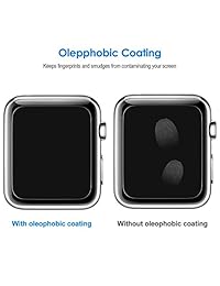 JETech 2-Pack Screen Protector for Apple Watch 42mm Series 1 2 3 Tempered Glass