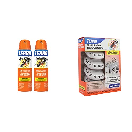TERRO T401SR Ant Killer Spray2 Pack, White & TERRO T334B Indoor Multi