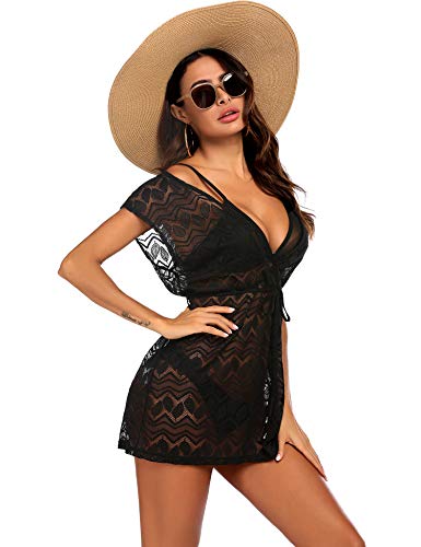 Balancora Damen Strandkleid Große Größen Sexy Spitze Bikini Cover Up Bademode Elegant Sommerkleid – Bild 5