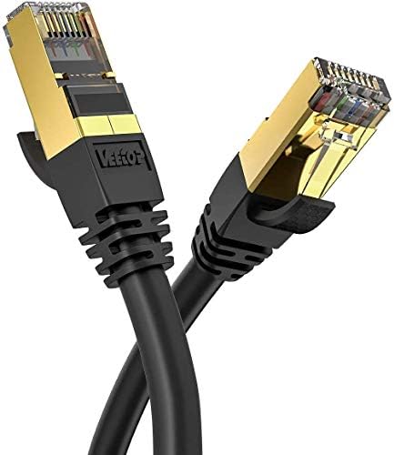 Veetop 0.5m/1.64ft 6Pack CAT8 Ethernet Cable 40Gbps 2000Mhz High Speed Gigabit SFTP Lan Network Internet Cables with RJ45 Gold Plated Connector for Use of Smart Office Smart Home System iOT Gaming