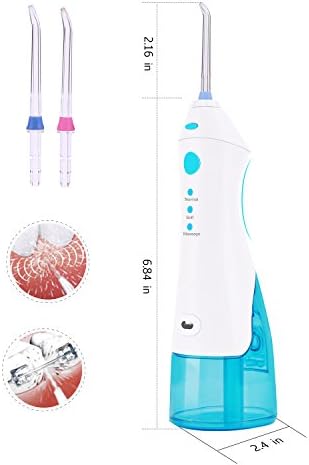 Professional Water Flosser, 3 Mode Cordless Dental Oral Irrigator Rechargeable Waterproof with 220 Milliliter Water Tank [FDA Approved]