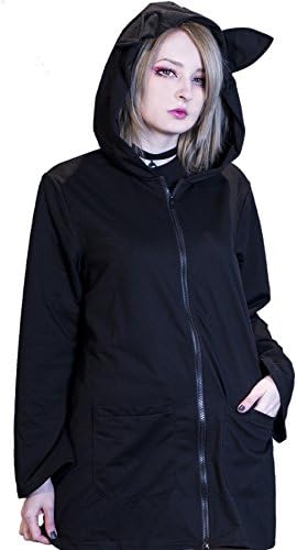 Hippies Womens Hoodies Sweatshirts with Cat Ear Vkei Punk One Size Black 5205