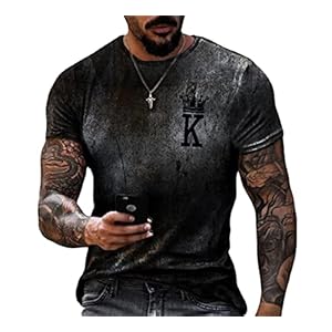 JFX 3D Print Gradient T-Shirt mannen Polyester Poker Sport Korte Mouwen Ronde Hals Kleur Matching Beach