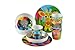 French Bull 4pc Kids Feeding Melamine Tableware Flatware BPA Free Dishwasher Safe, Durable, 4 Count (Pack of 1) Plate Set (Jungle)