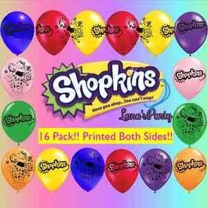 Style A â¤ 16 Lot of Shopkins 12" Latex Birthday Party Balloon â¤ Balloons