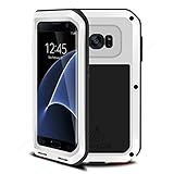 Galaxy S7 Edge Case,Tomplus Armor Tank Aluminum Metal Shockproof Military Heavy Duty Protector Cover Hard Case for Samsung Galaxy S7 Edge (White)