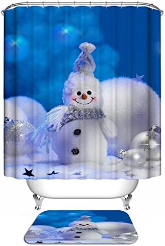 NASAZONE Christmas Polyester Bathroom Curtains Width X Height / 72 X 72 Inches / W H 180 By 180 Cm For Kids Girl Teens Lover Custom Teens. Wipe Clean. Fabric Material