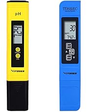 VIVOSUN pH and TDS Meter Combo, 0.05ph High Accuracy Pen Type pH Meter ± 2% Readout Accuracy 3-in-1 TDS EC Temperature Meter, UL Certified
