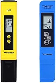 VIVOSUN pH and TDS Meter Combo, 0.05ph High Accuracy Pen Type pH Meter ± 2% Readout Accuracy 3-in-1 TDS EC Tem