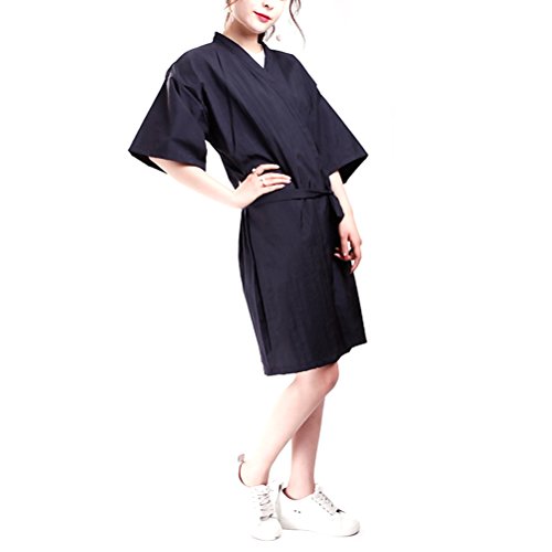 FRCOLOR Black Salon Client Gown Robes Cape Hair Smock Cape for Clients Kimono Style