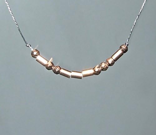 14k Rose Gold Faceted Gems and 14k Rose GF Morse Code LOVE Secret Message Cord Necklace or Bracelet