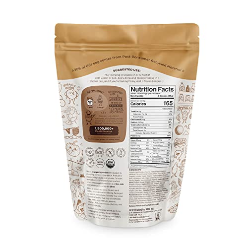 KOS Plant Based Protein Powder, No Erythritol, Chocolate Peanut Butter Organic Pea Protein