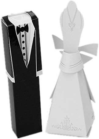 TerGing Bride and Groom Wedding Favour Boxes, Pack of 200 pairs of Style 2