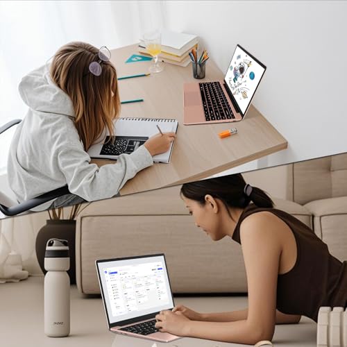bvate 2026 Ordenador Portátil 14 Pulgadas hasta 2,8 GHz Celeron 256GB SSD PC Portátils Soporta 1TB SSD Expansión con Ratón Inalámbricopara Trabajo-Estudio-Aprendizaje 1080 Mini Puerto Multimedia-Oro