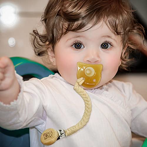 PandaEar 6 Pack Pacifier Holder Clips for Boys and Girls, Handmade